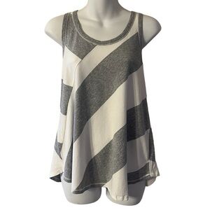 DKNY gray diagonal striped racerback tank top size S